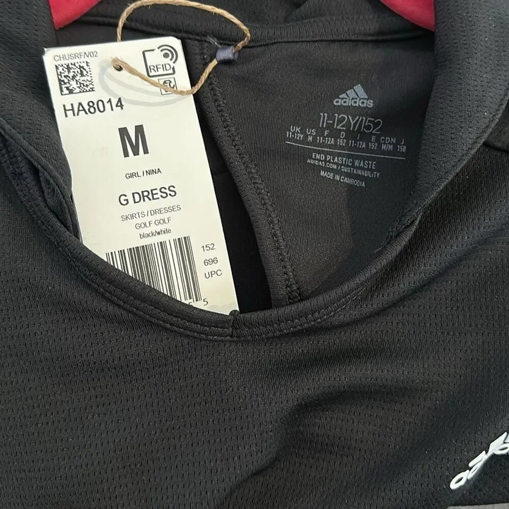 Adidas Golf Dress Sleeveless Black NEW Girls Medium Sleeveless